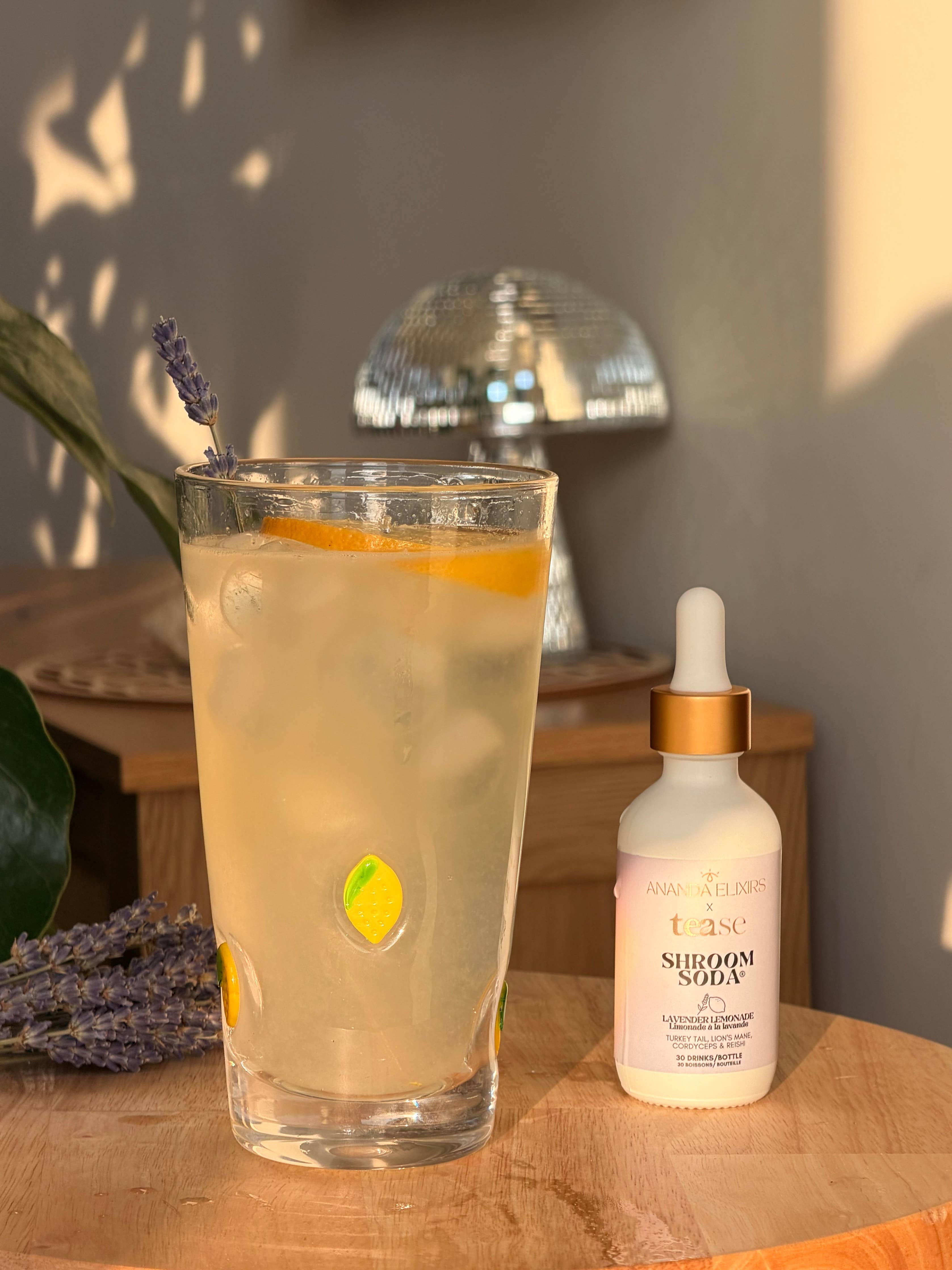 Tease x Ananda Shroom Soda® Lavender Lemon