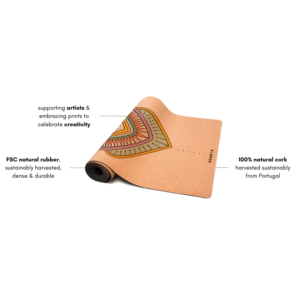 Scoria Moon Phases Cork Yoga Mat 6MM