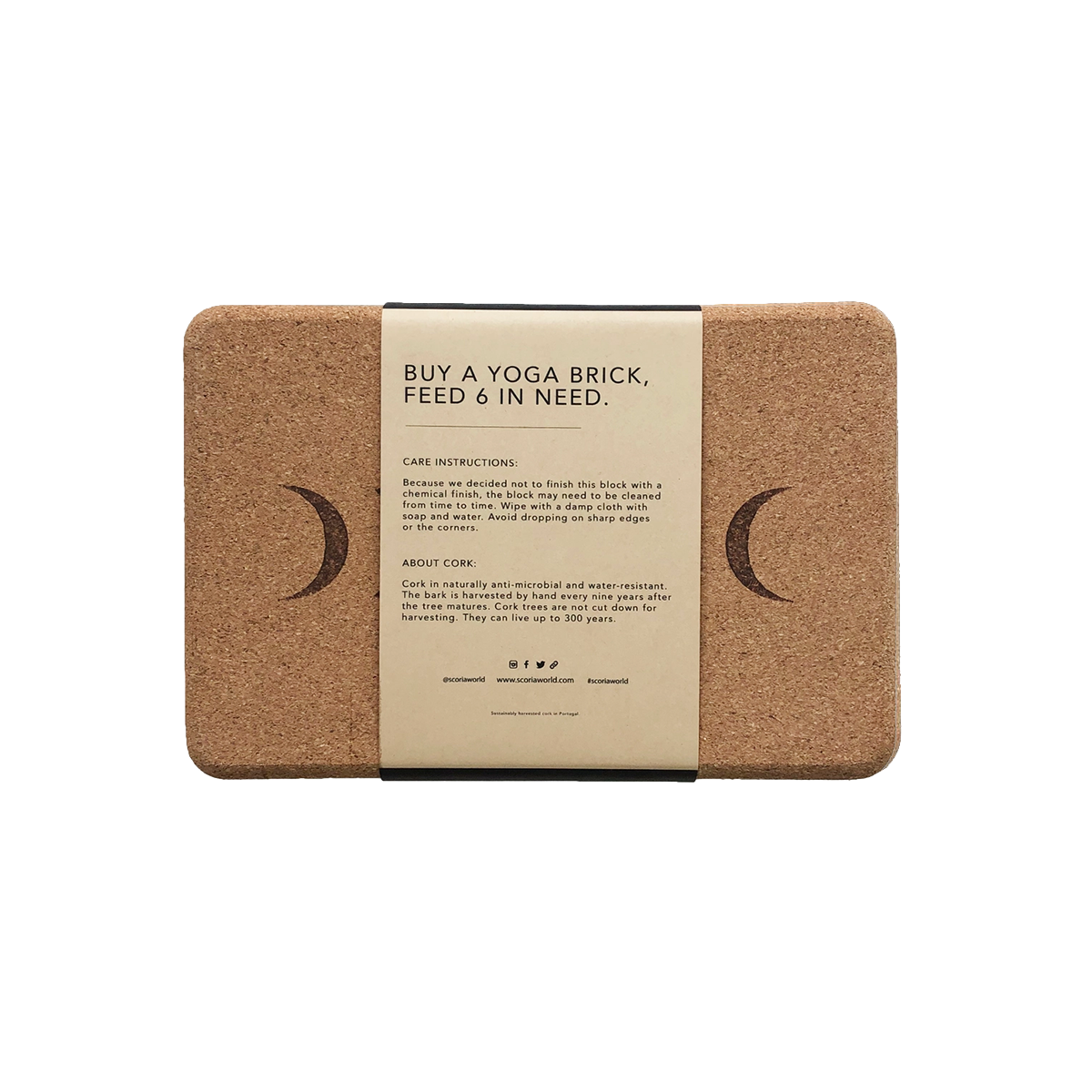 Scoria Moon Cork Yoga Block