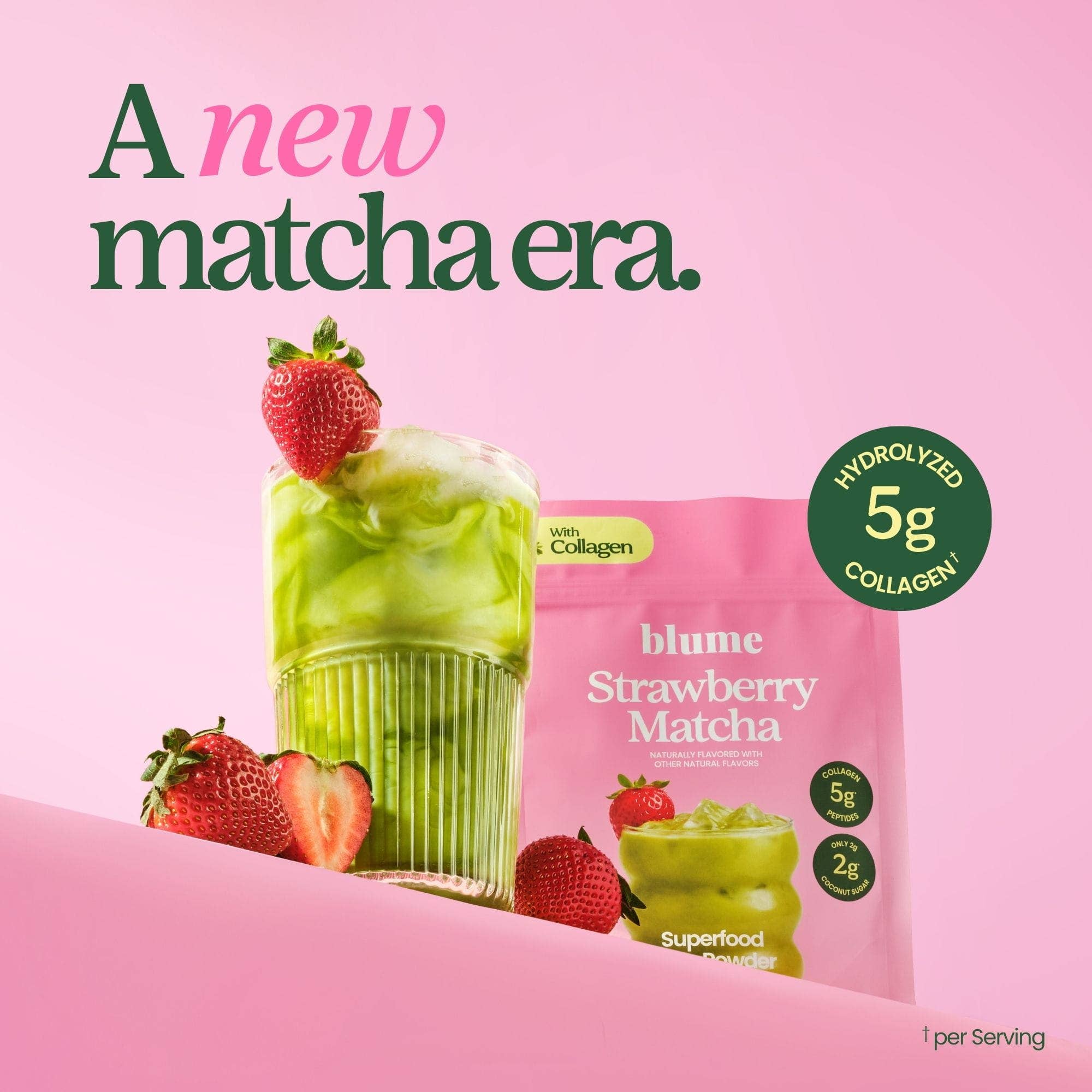 Blume Strawberry Matcha with COLLAGEN