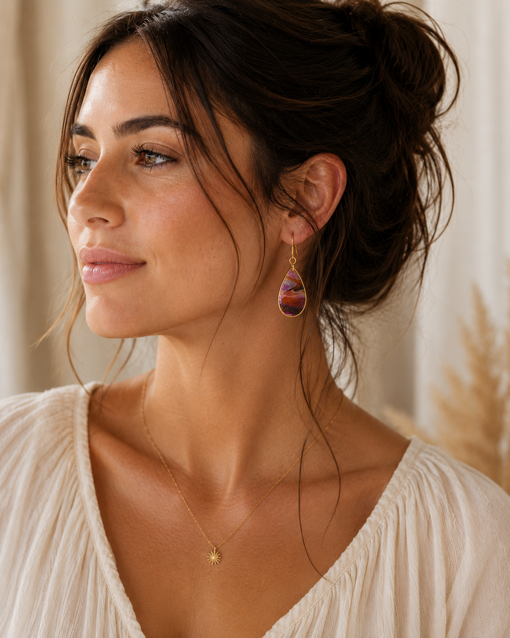 Birch Cove Natural Stone Drop Earrings