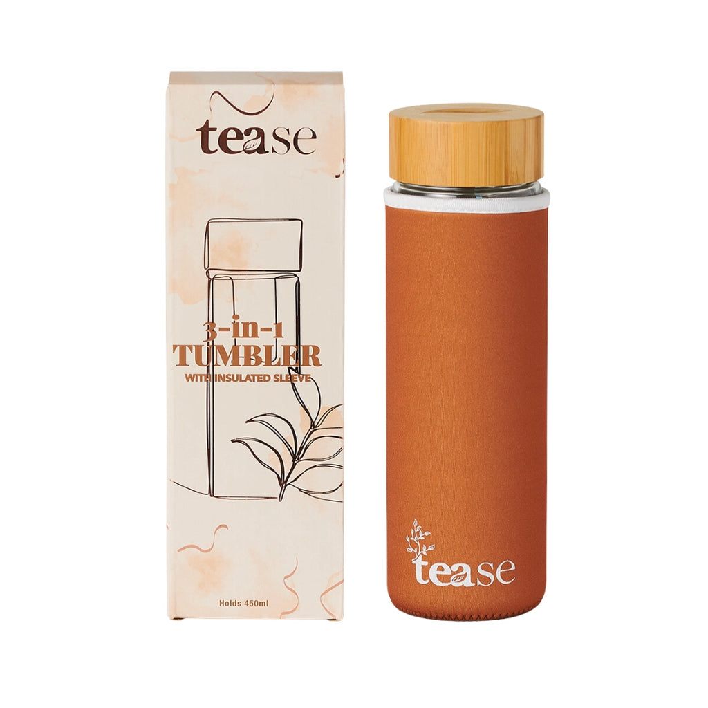 Tease | 3 in 1 Sustainable Glass and Bamboo Tea Tumbler
